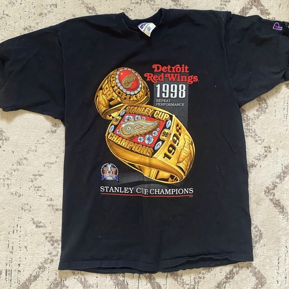Rare 1998 Detroit Red Wings Stanley Cup shirt-size XL - Picture 1 of 2